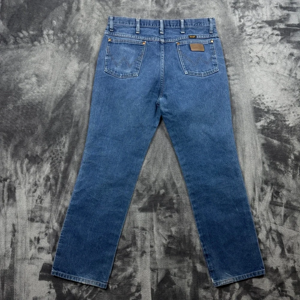 Wrangler Jeans Mens 34x30 Blue Cowboy Cut Slim Fit Straight Leg 936PWD Denim